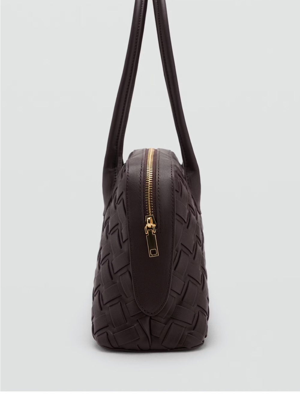 NWT Mango Chocolate Braided “Bowling Bag” Purse - Picture 5 of 8